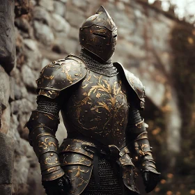 Medieval Warrior in Ornate Armor