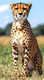 Cheetah Portrait in Grasslands