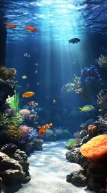 Vivid Underwater Marine Life and Coral Reef