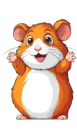 Cheerful Hamster Cartoon Art