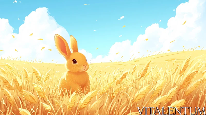 Idyllic Bunny Landscape AI Image