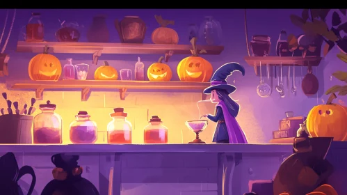 Halloween Witch Potion Art