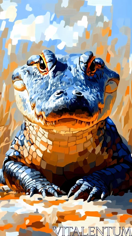 Expressionistic Reptile Painting AI Image