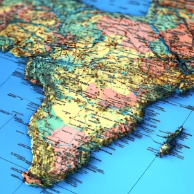 Geographic India and Asia Topography