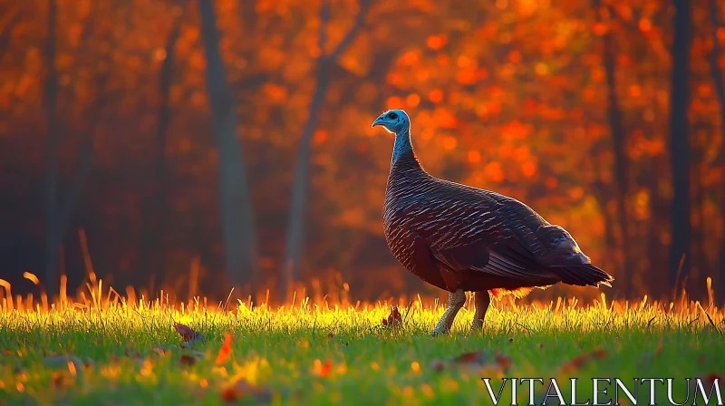 Turkey in Autumn Landscape AI Image