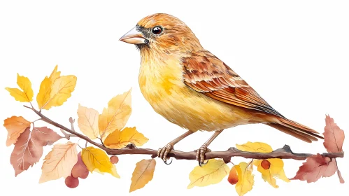 Autumn Bird Illustration