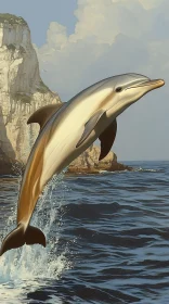 Elegant Dolphin Above Waves
