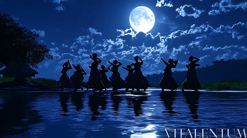 Night Dance under the Moon AI Image