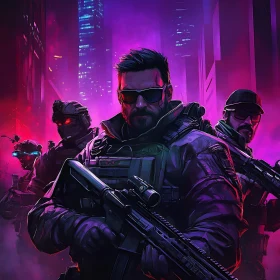 Urban Warfare Team in Cyberpunk City