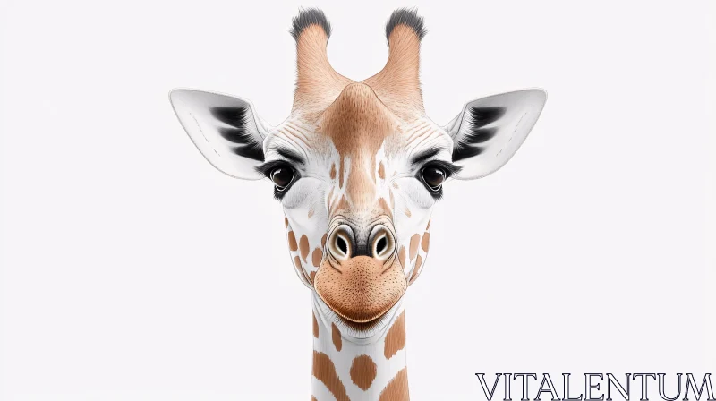 Giraffe Face Close-Up AI Image