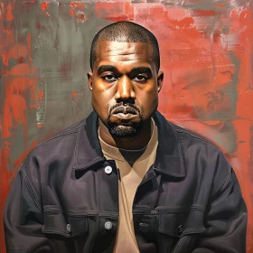 Portrait of Kanye West in Bold Colors