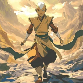 Aang in the Mountainous Landscape