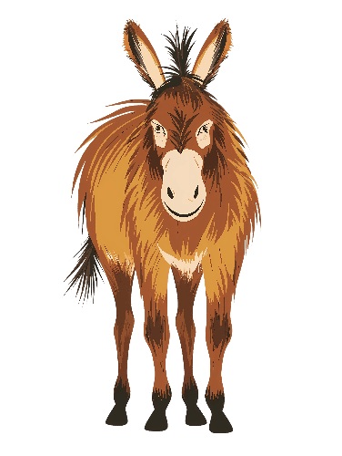 POD Design Friendly Donkey Cartoon Vector Illustration