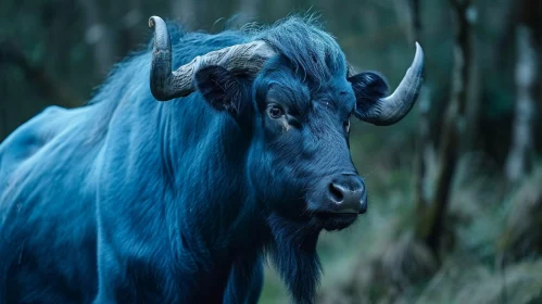 Majestic Blue Buffalo in Mysterious Forest | Stunning Wildlife Photography