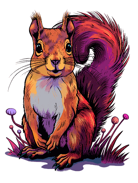 Whimsical Squirrel Design POD Design