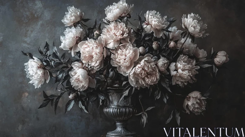 AI ART Exquisite Arrangement of Pale Pink Peonies