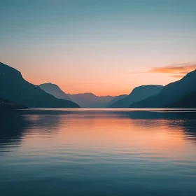 Tranquil Lake and Mountain View