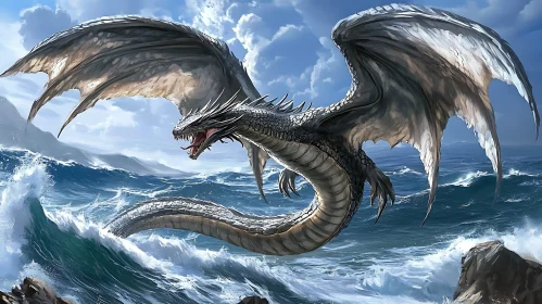 Dragon Above the Ocean Waves