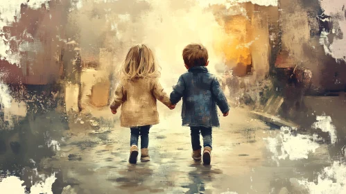 Two Kids Walking Together