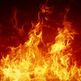 Intense Dancing Fire Flames