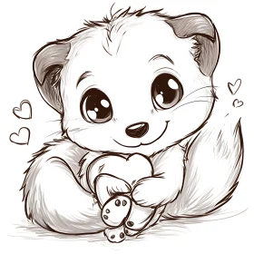 Charming Sketch of a Heartwarming Animal