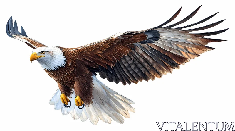 AI ART Elegant Eagle in Flight