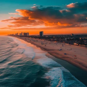 Coastal City at Sunset