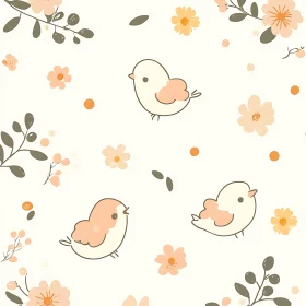 Cute Birds and Floral Pattern Artwork