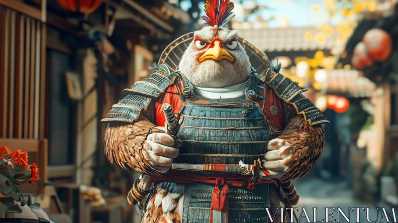 AI ART Samurai Chicken Warrior in Ancient Japan