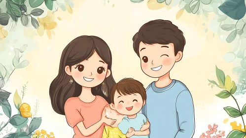 Cartoon Family: A Heartwarming Illustration