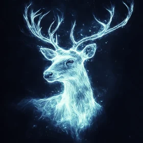 Luminous Deer in the Night