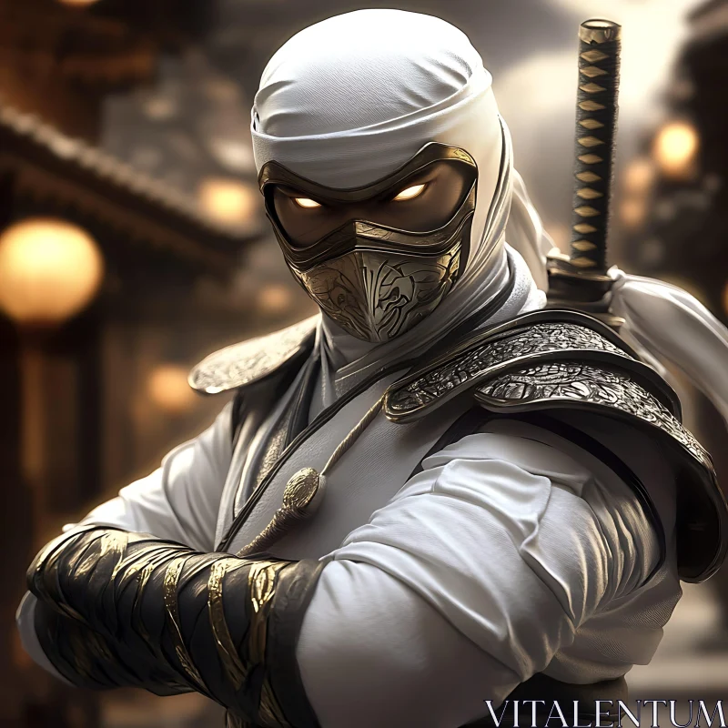 Golden Armored Ninja AI Image