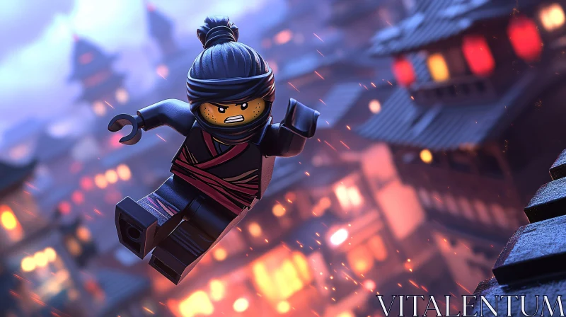 Ninjago's Courageous Leap AI Image