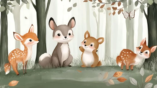 Charming Forest Animal Artwork