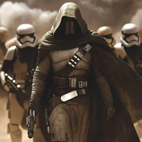 Cloaked Figure with Troopers Art