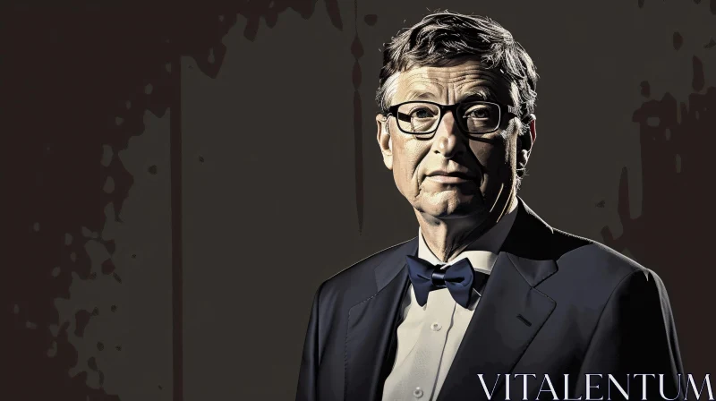 AI ART Sophisticated Bill Gates Portrait