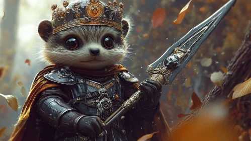 Regal Meerkat Warrior with Golden Crown