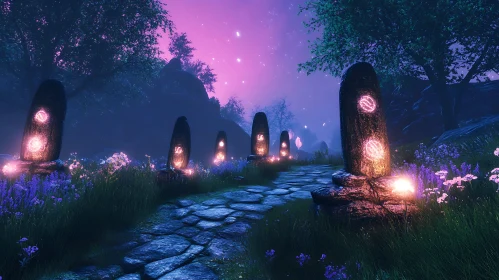 Mystical Stone Path at Twilight