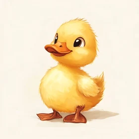 Charming Yellow Duckling Art