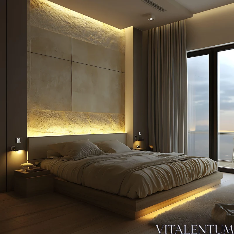 AI ART Cozy Modern Bedroom Interior Design