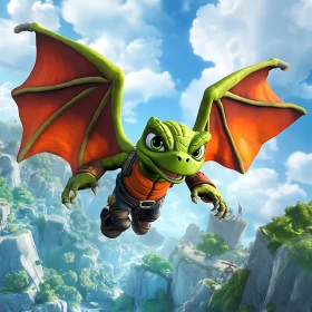 Flying Cartoon Dragon Character