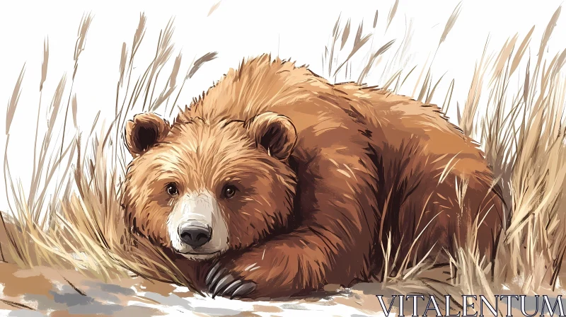 Tranquil Bear in Natural Habitat AI Image