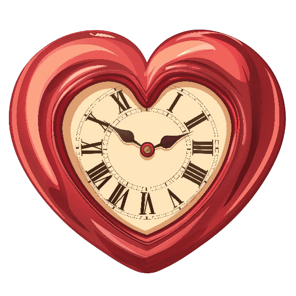 POD Design Heart-Clock T-Shirt Design