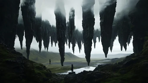 Surreal Floating Rocks Landscape