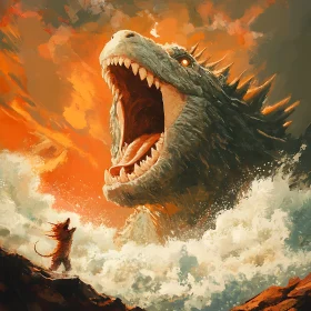 Dragon's Fury Meets Canine Courage