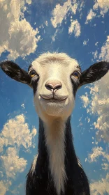 Goat in a Cloudy Sky