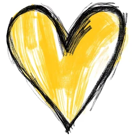 Heartfelt Expression in Yellow and Black