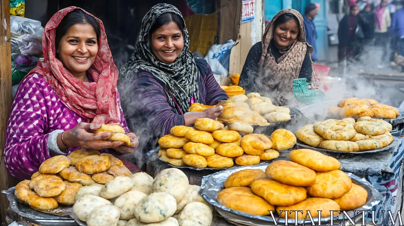 Authentic Indian Street Food Vendor Scene AI Image