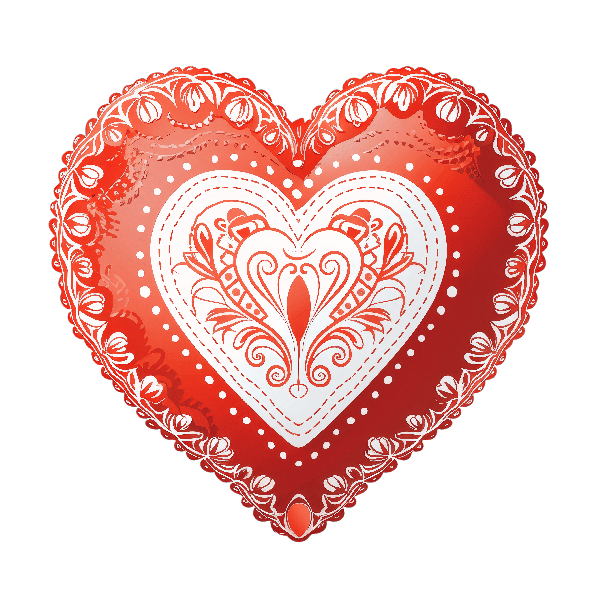 Elegant Heart Design with Lace Patterns POD Design