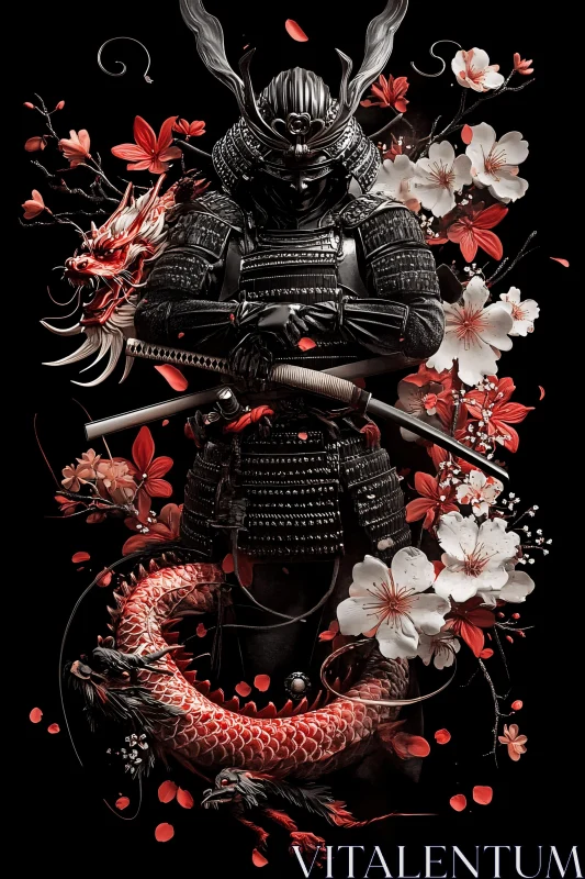 Dragon and Samurai: A Warrior's Tale AI Image